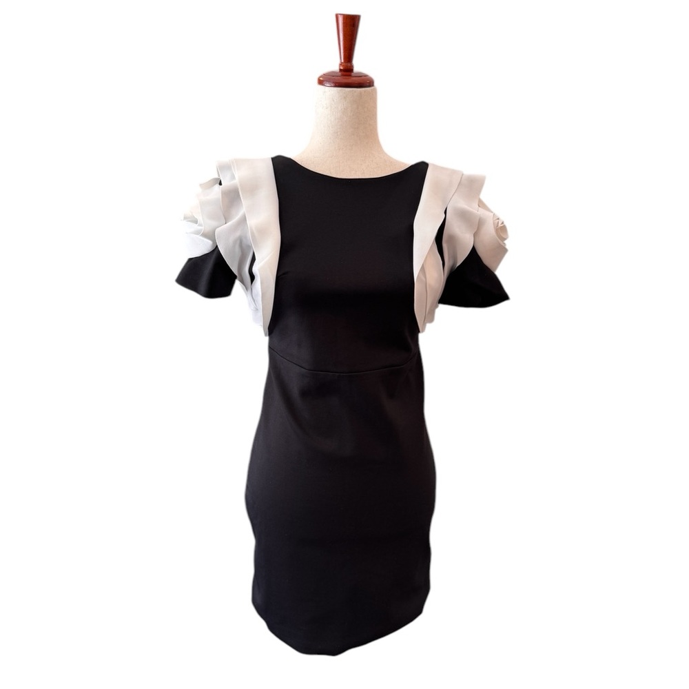 Beulah Style Women’s Puff Sleeves Black/White‎ Dress Size Small